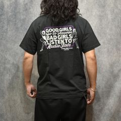 GARMENT DYE GIRLS LOGO POCKET TEE ＜NATURALLY PAINT DESIGN＞ (INK BLACK)｜ガール ロゴプリント ポケットTシャツ｜CL-26SS004NT