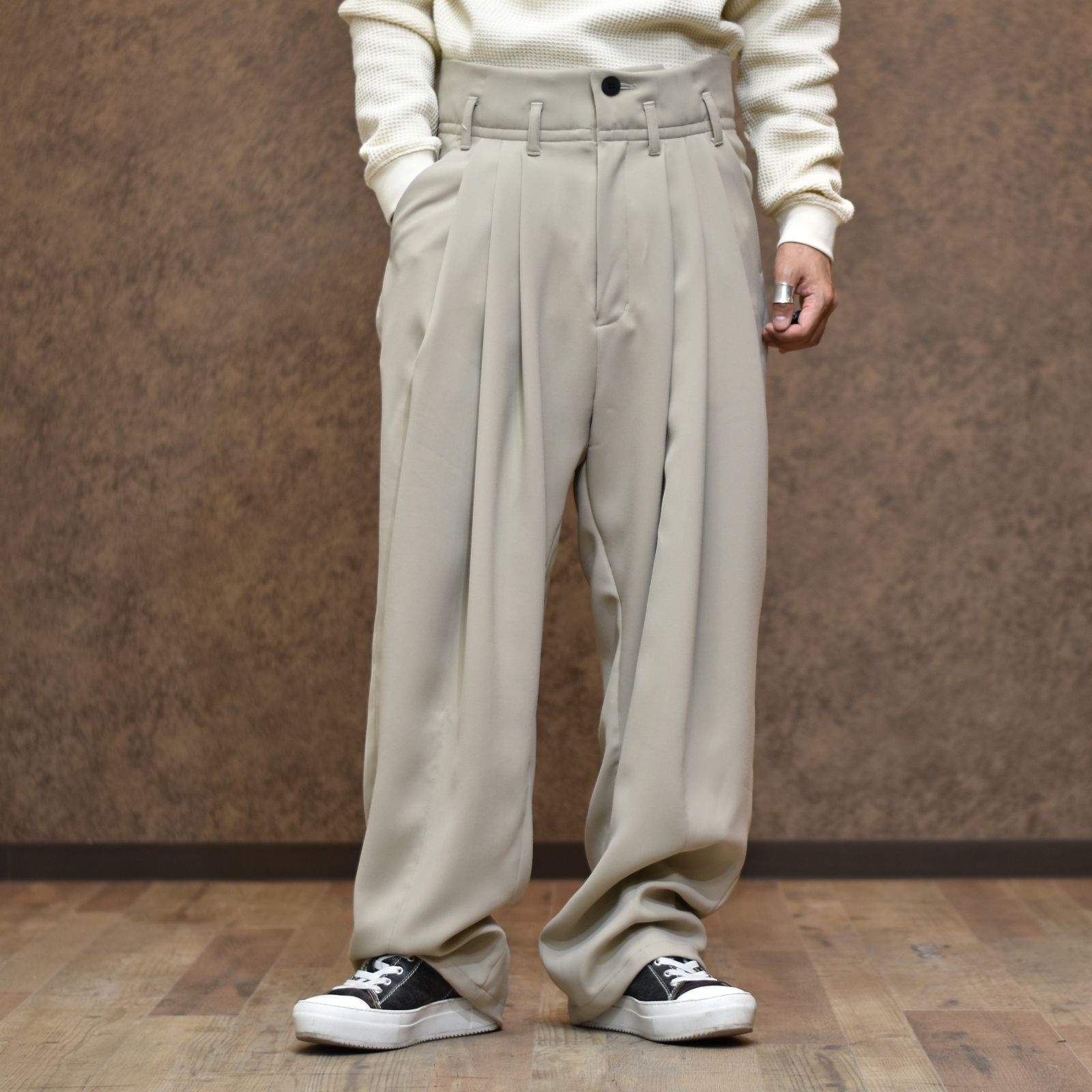 ハイウエストワイドパンツ / LB22SS-PT03-DT (BISCUIT)