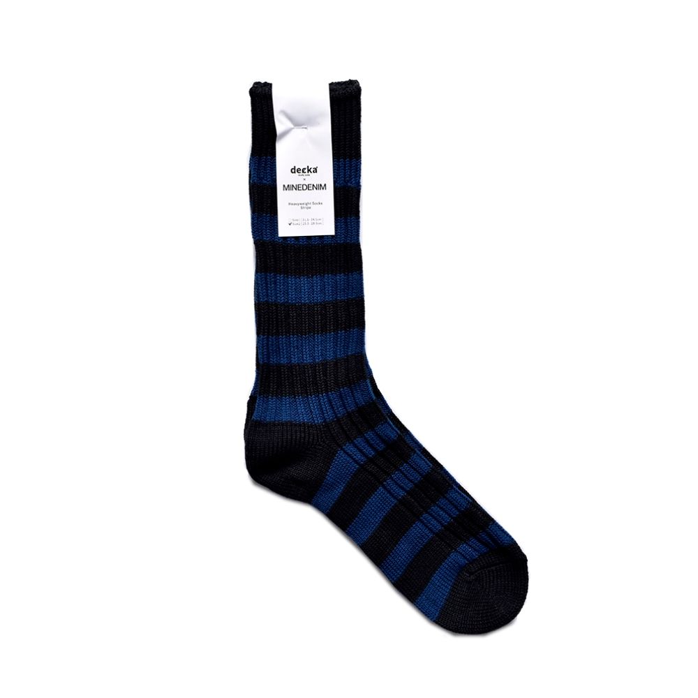 decka* MINEDENIM Border Rib SOX （BPT） /  ボーダーリブソックス （ブルー）