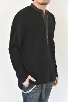 ウールカシミア ヘンリーネック