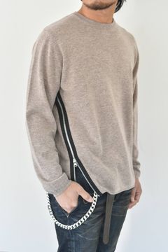 ウールカシミア サイドジップ プルオーバーニット