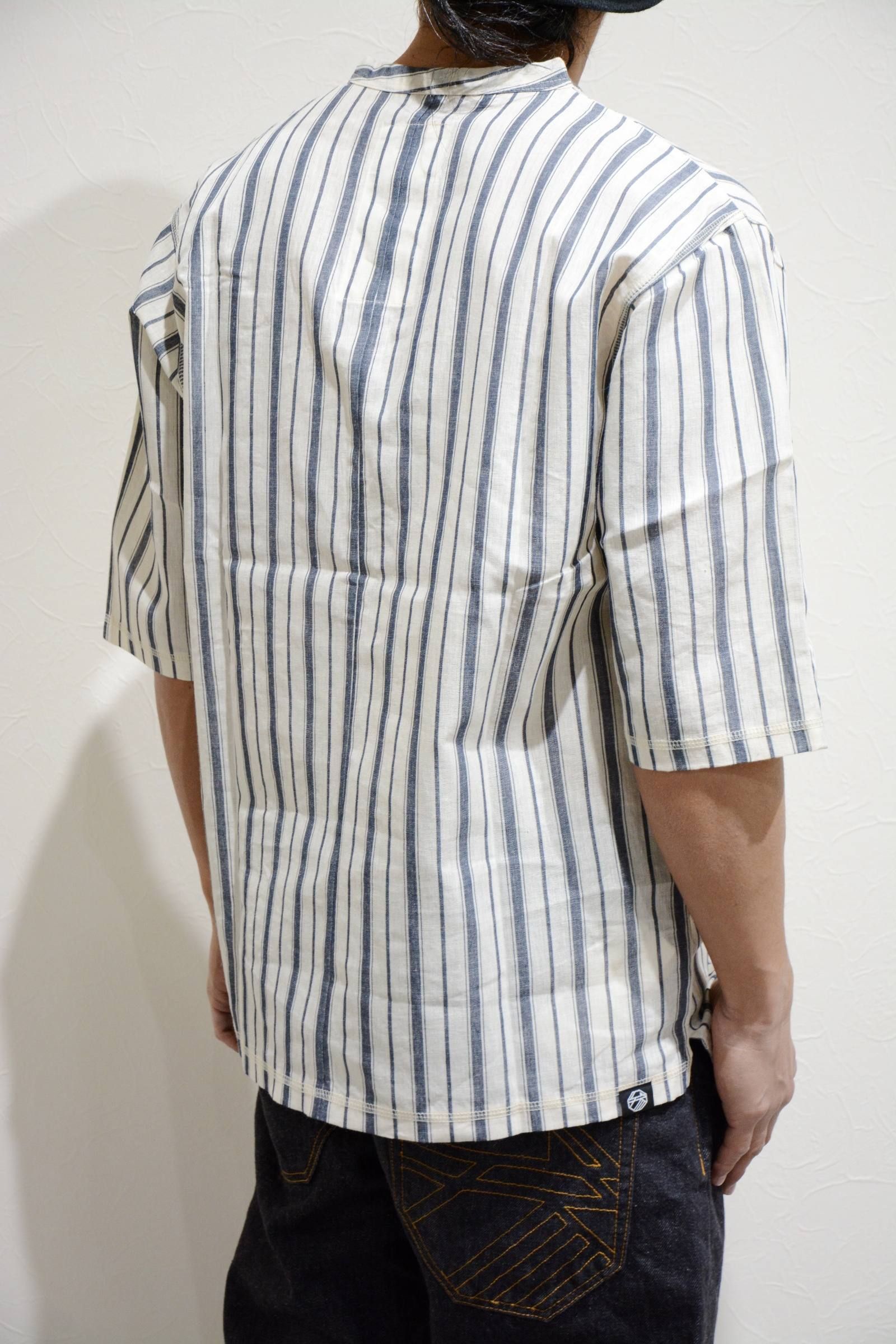縞紺 Henry Neck 冠衣 ”kaburi"