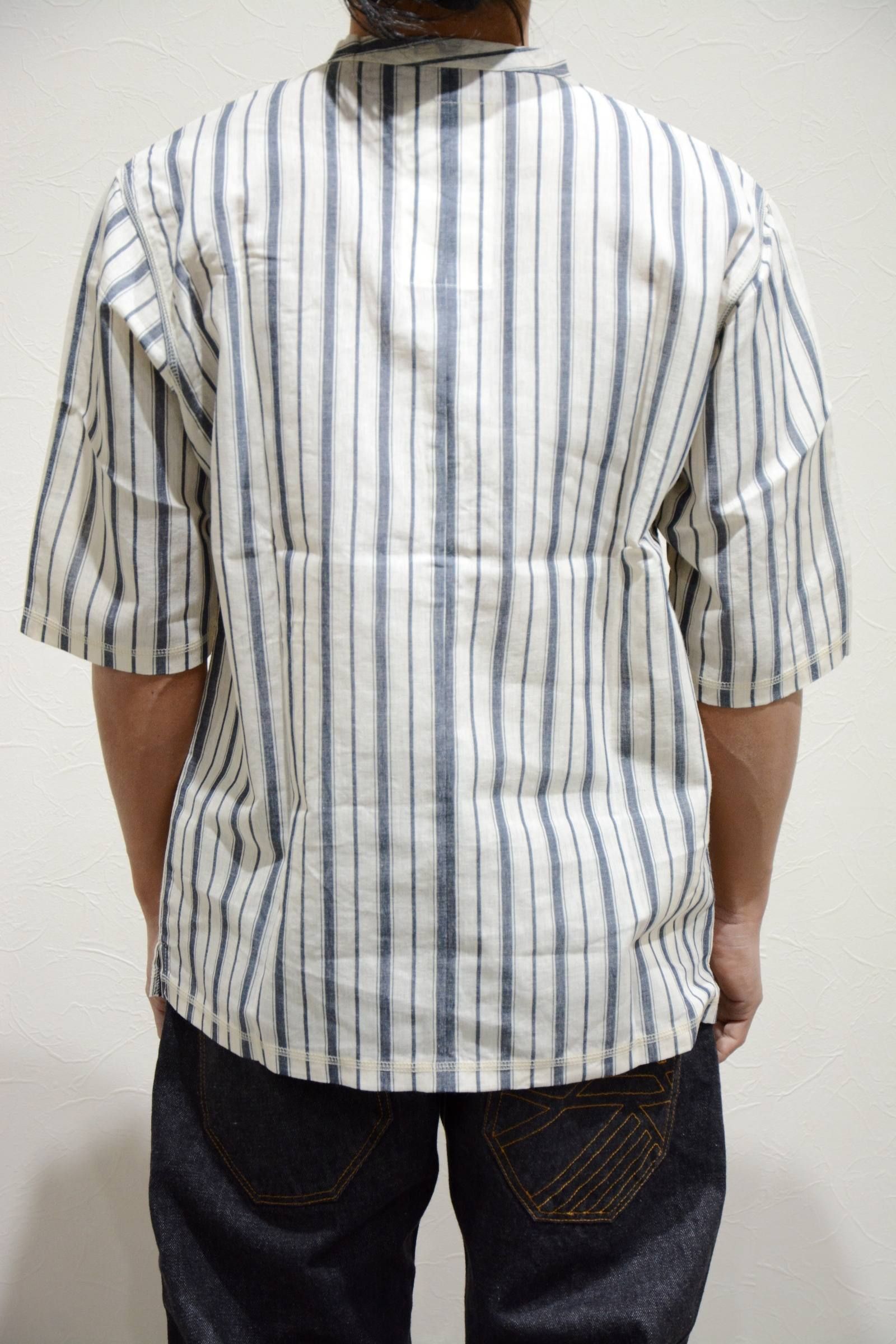縞紺 Henry Neck 冠衣 ”kaburi"