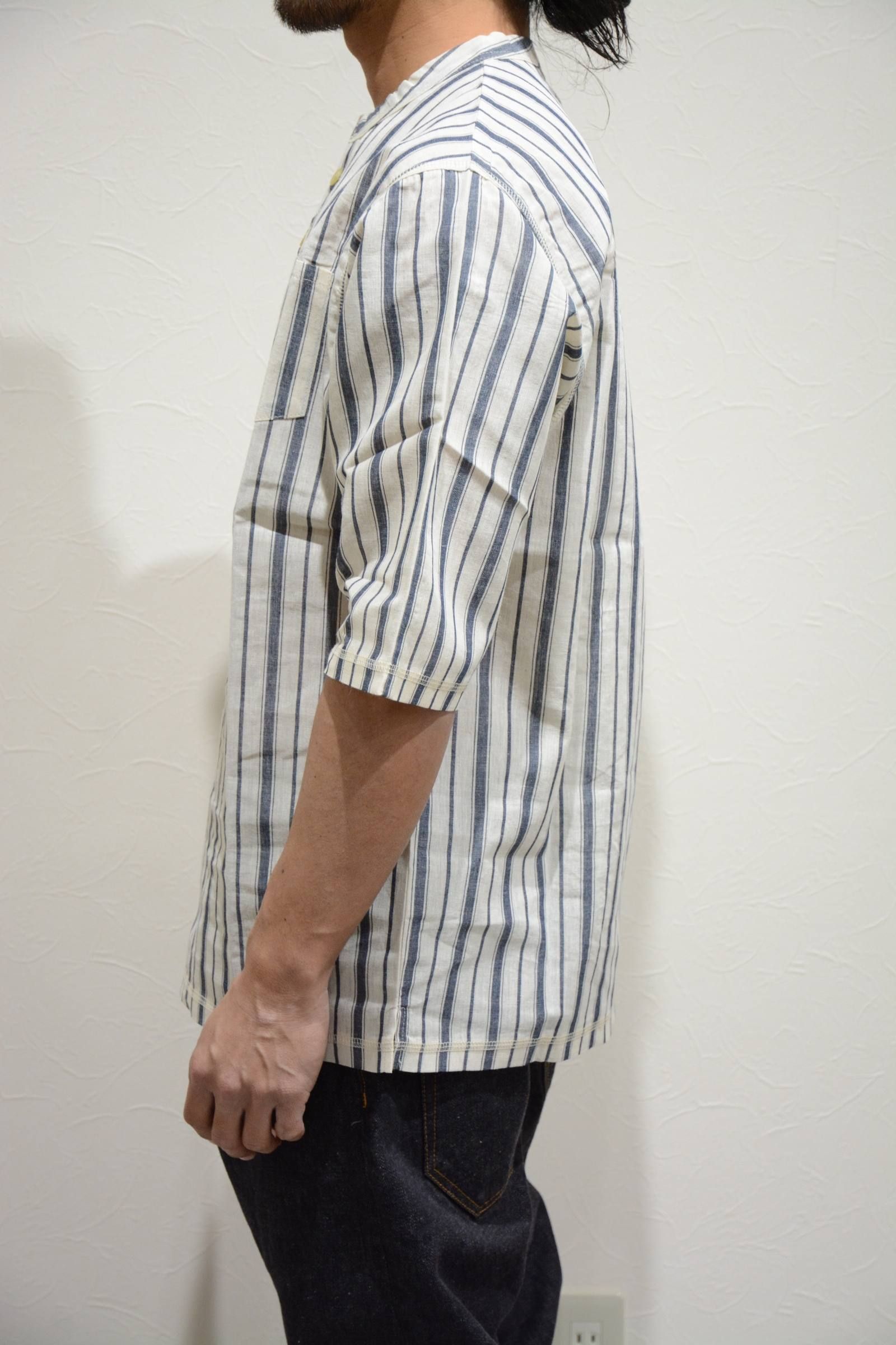 縞紺 Henry Neck 冠衣 ”kaburi"