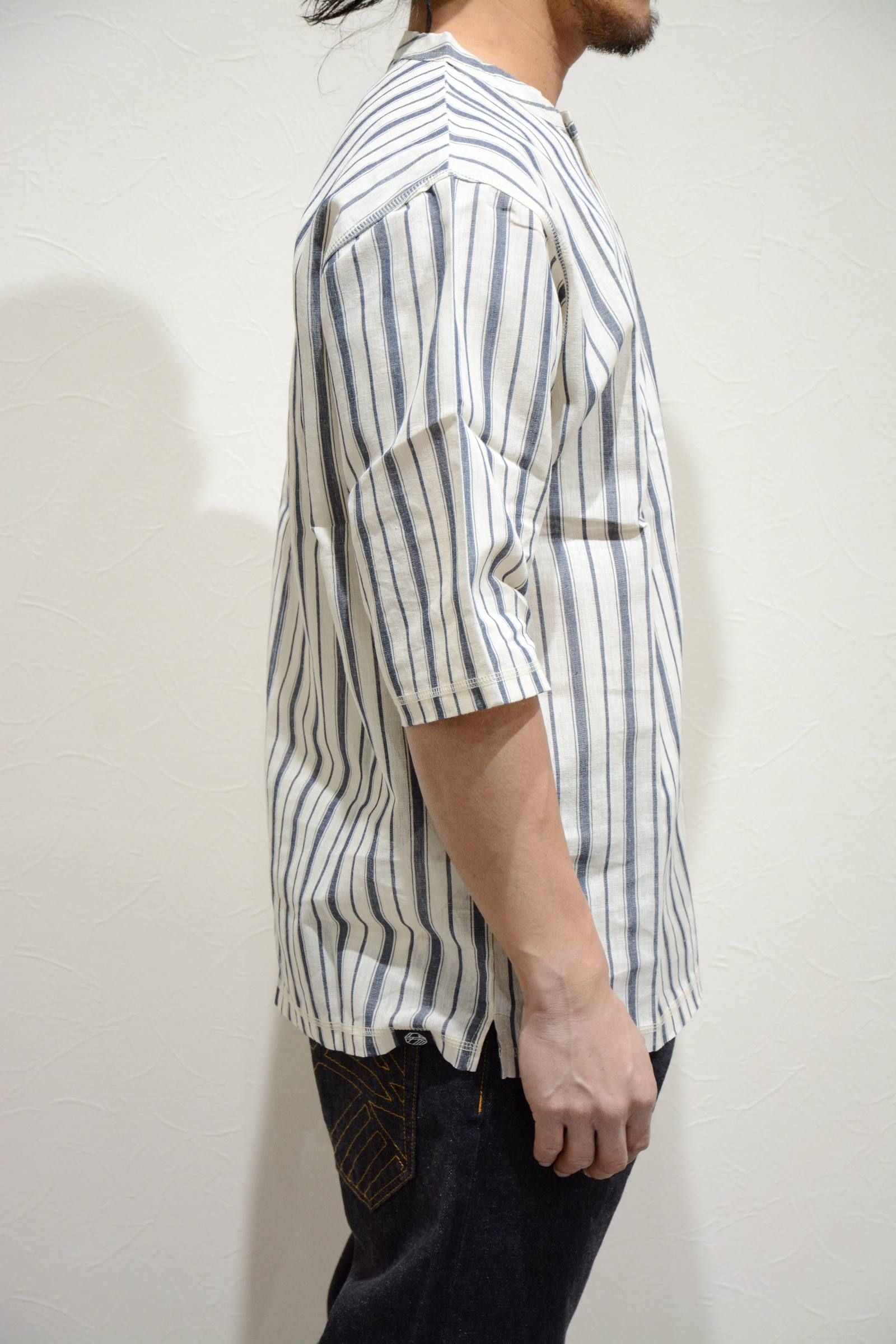 縞紺 Henry Neck 冠衣 ”kaburi"