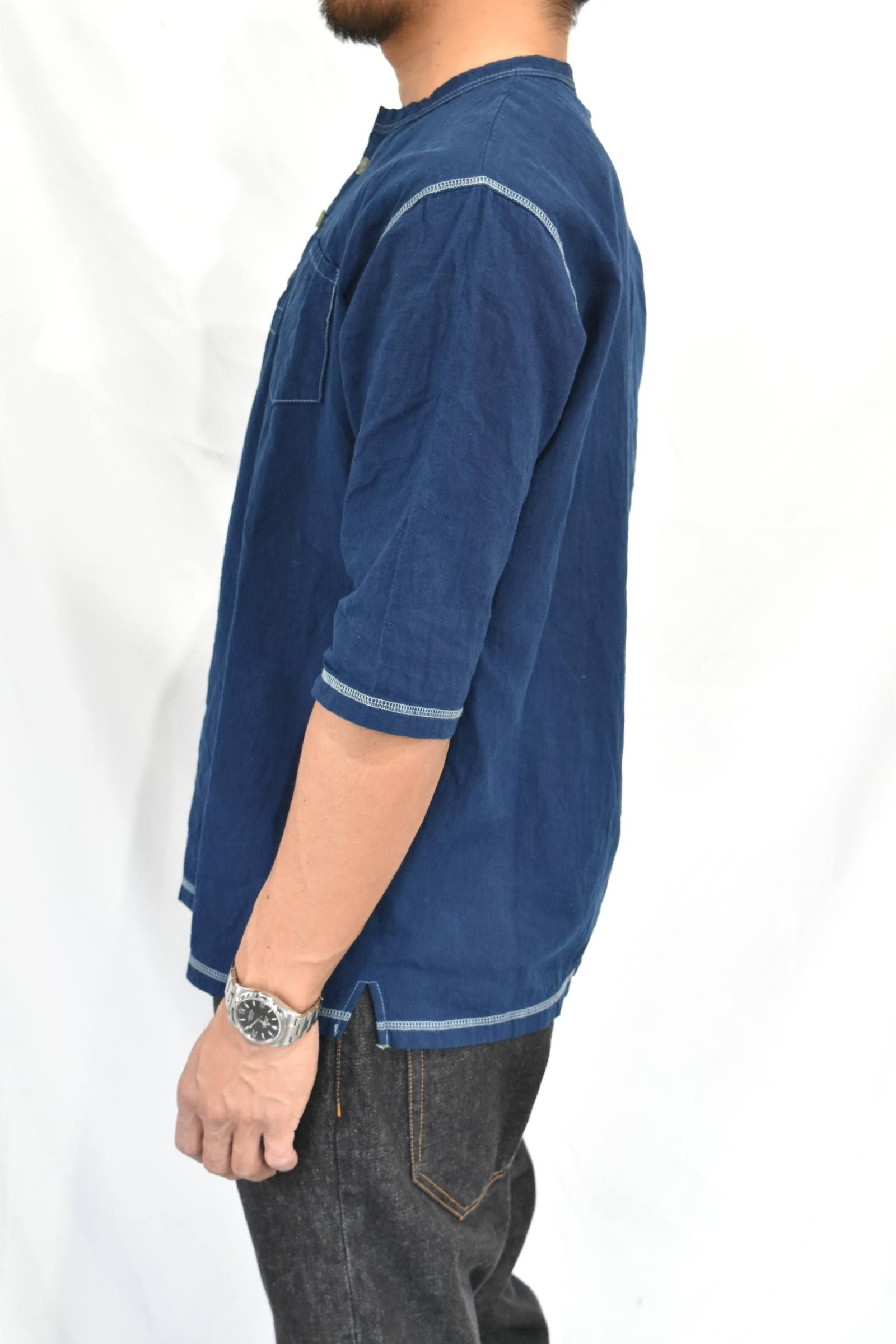 Henley Neck 冠衣 ”kaburi" 藍染