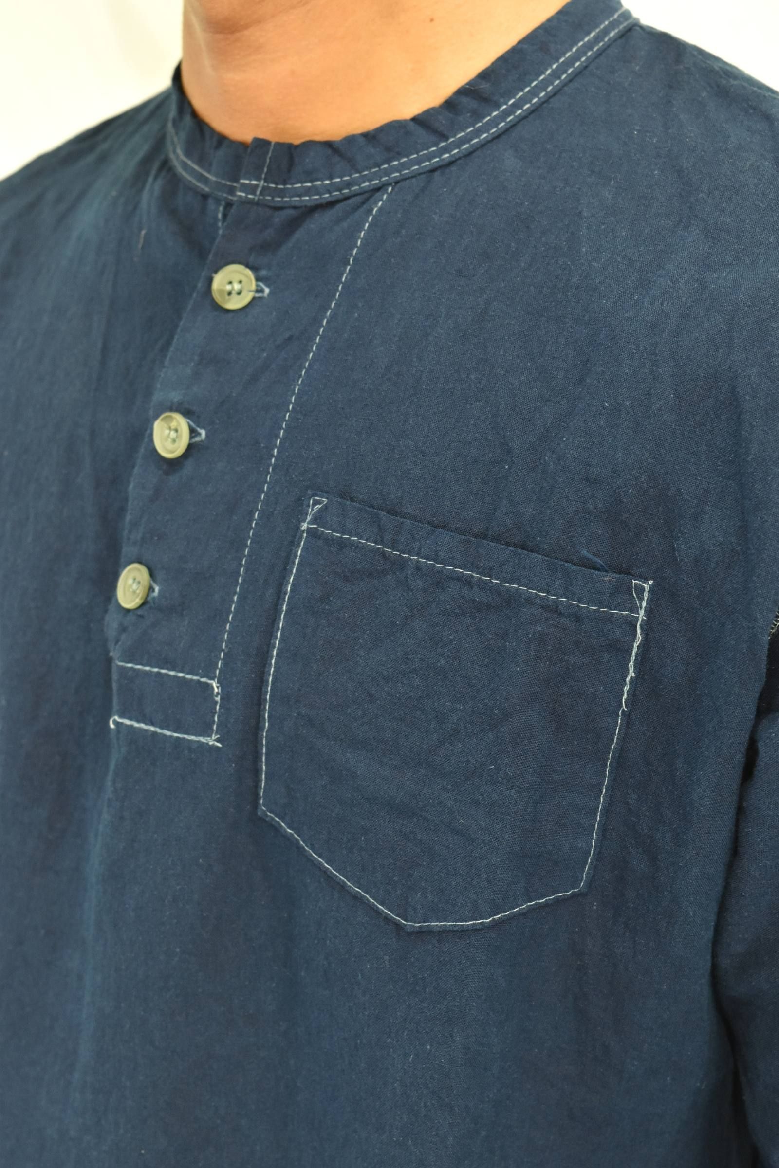 Henley Neck 冠衣 ”kaburi" 藍染