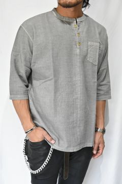 Henley Neck 冠衣 ”kaburi" 米炭製品染め
