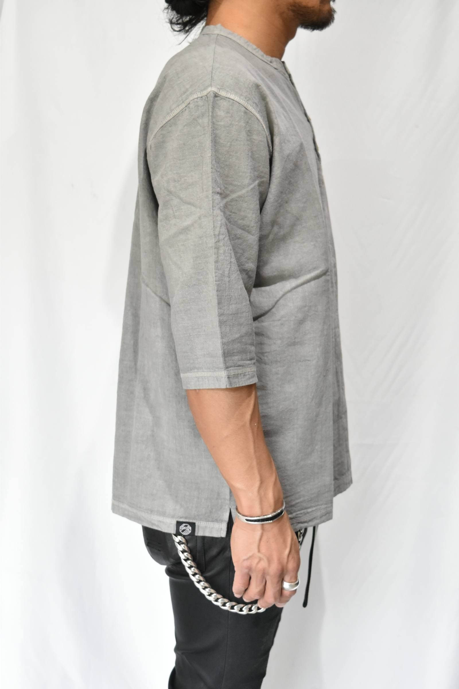 Henley Neck 冠衣 ”kaburi" 米炭製品染め