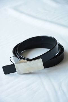 ブライドルレザー ナローバックルベルト