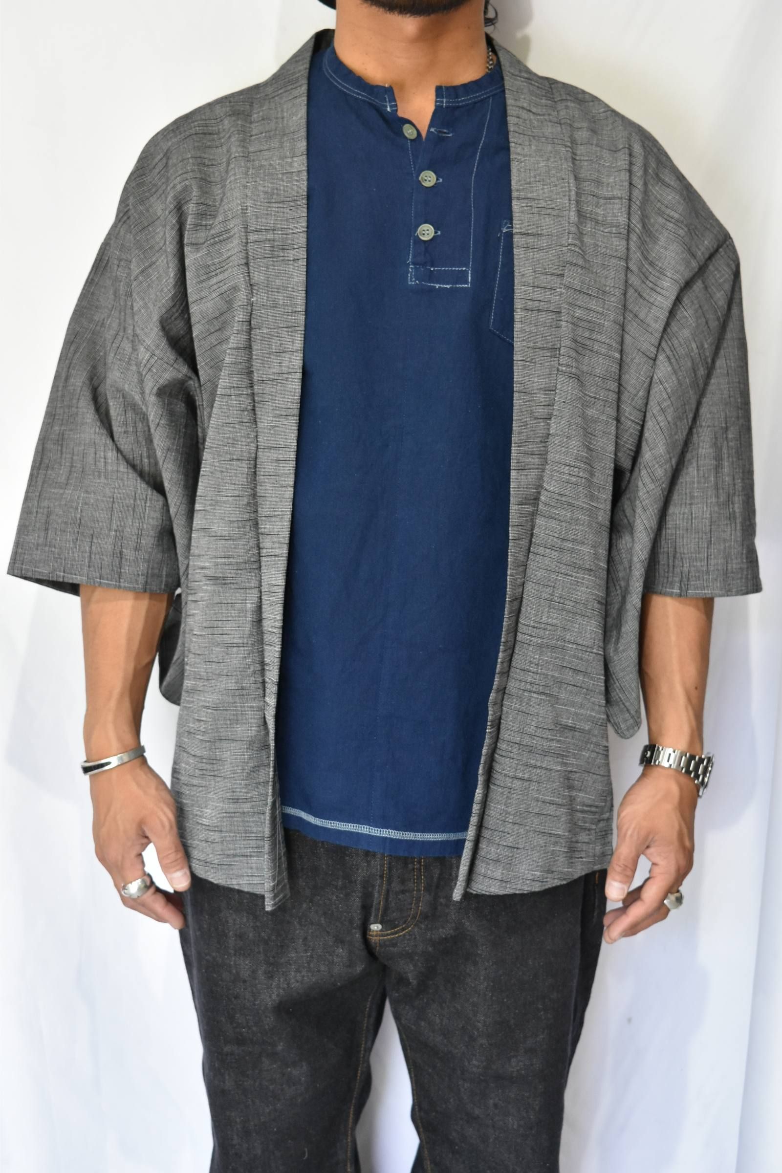 羽織-HAORI- 黒スラブ 単衣
