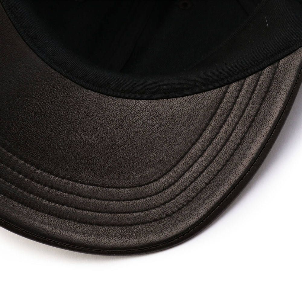 LOGO LEATHER CAP (BLACK)