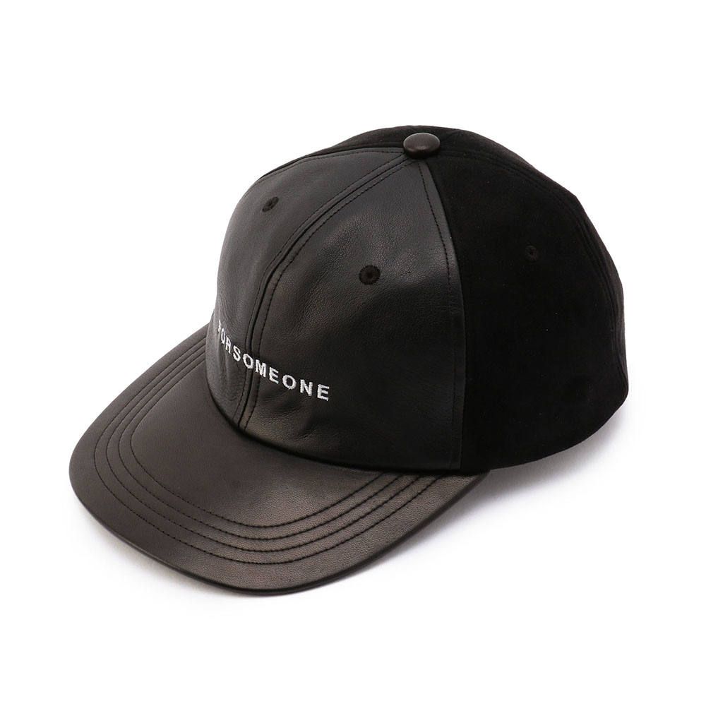 FORSOMEONE - LOGO LEATHER CAP (BLACK) | chord online store