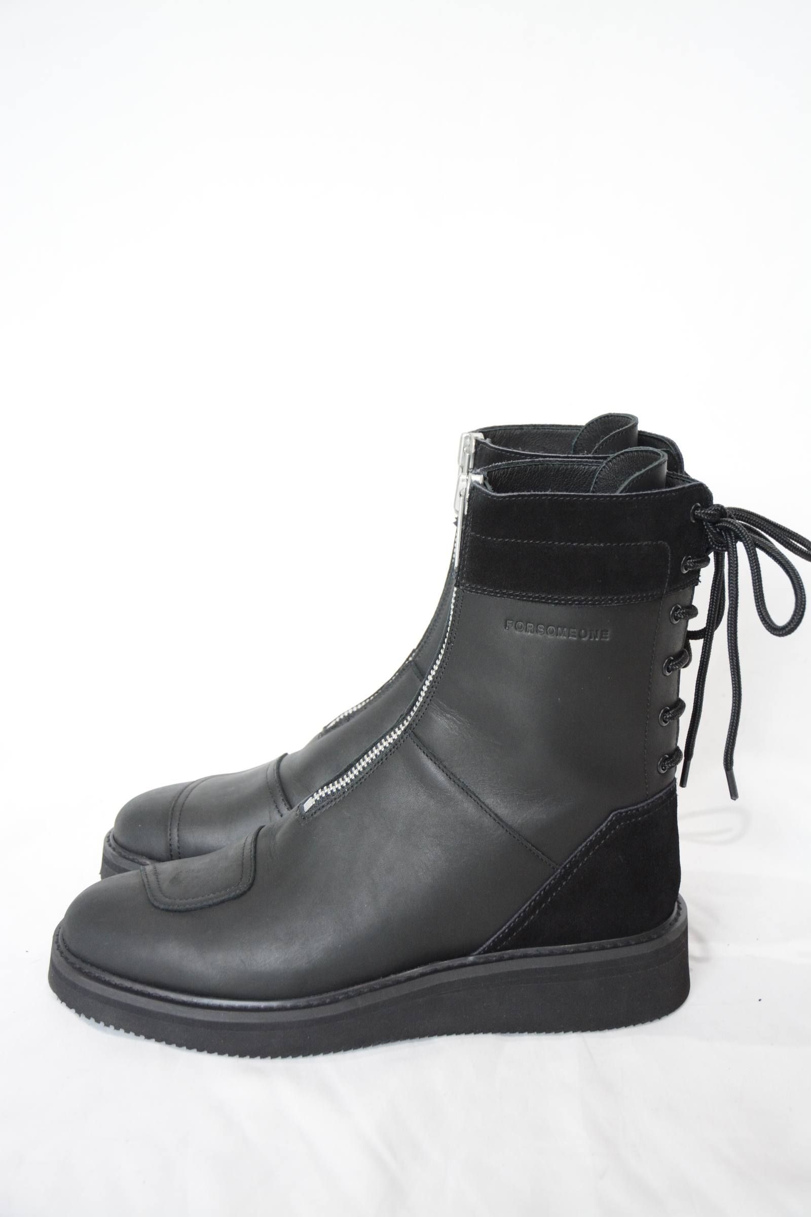 FORSOMEONE - BACK LACE BOOTS (BLACK) | chord online store