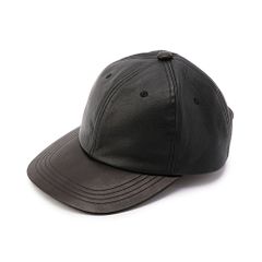 SOLID LEATHER CAP (BLACK)