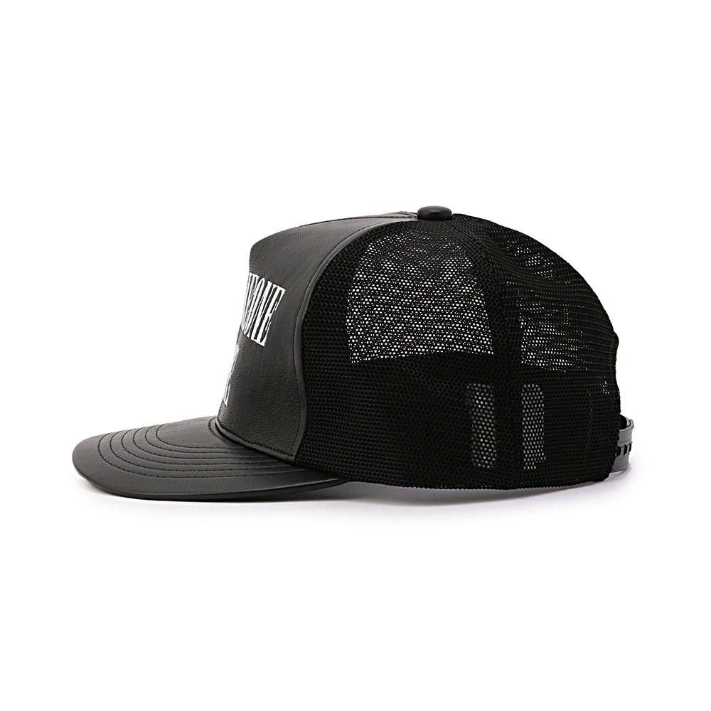 LEATHER MESH CAP (BK/WH)