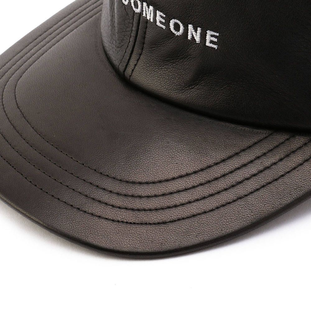 LOGO LEATHER CAP (BLACK)