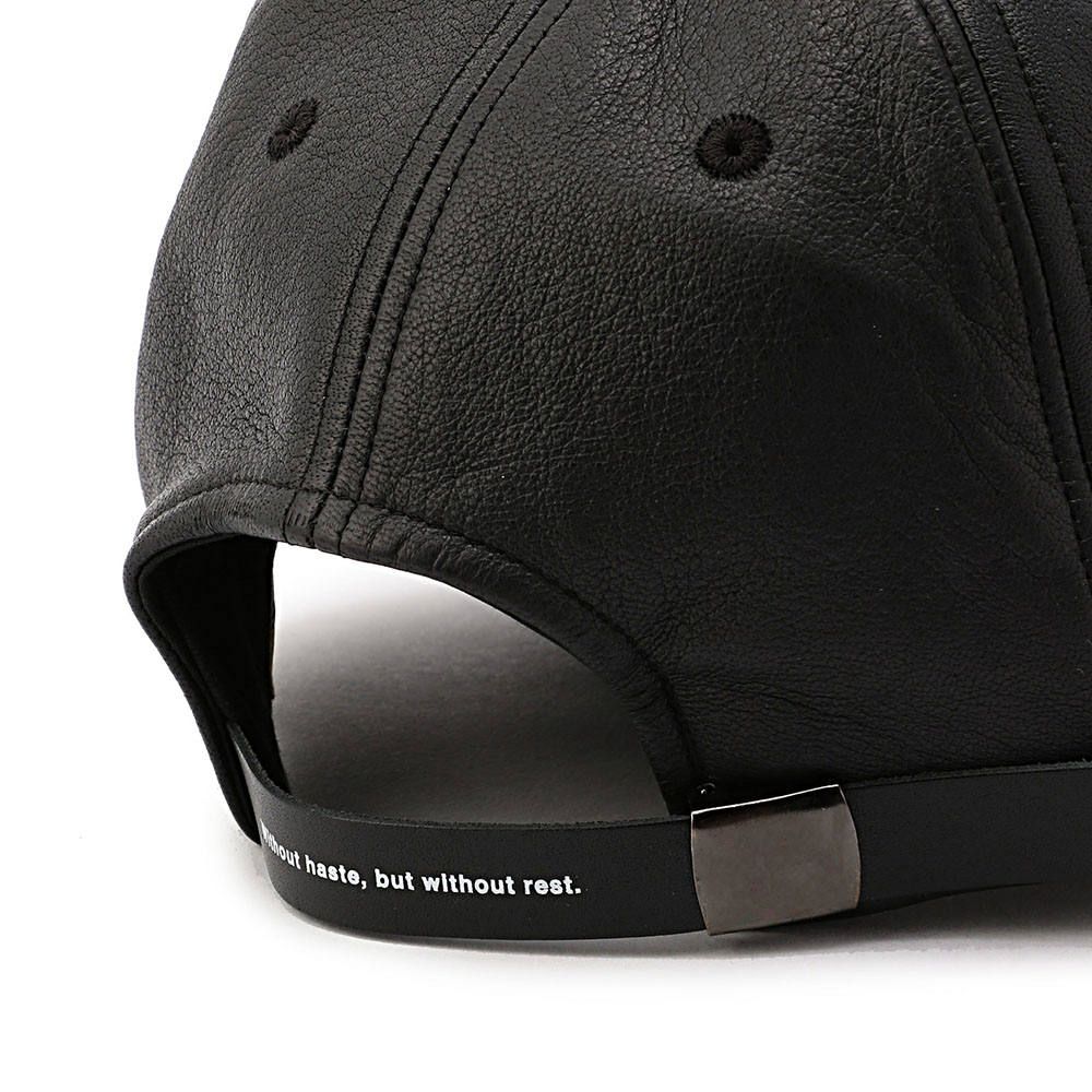 SOLID LEATHER CAP (BLACK)