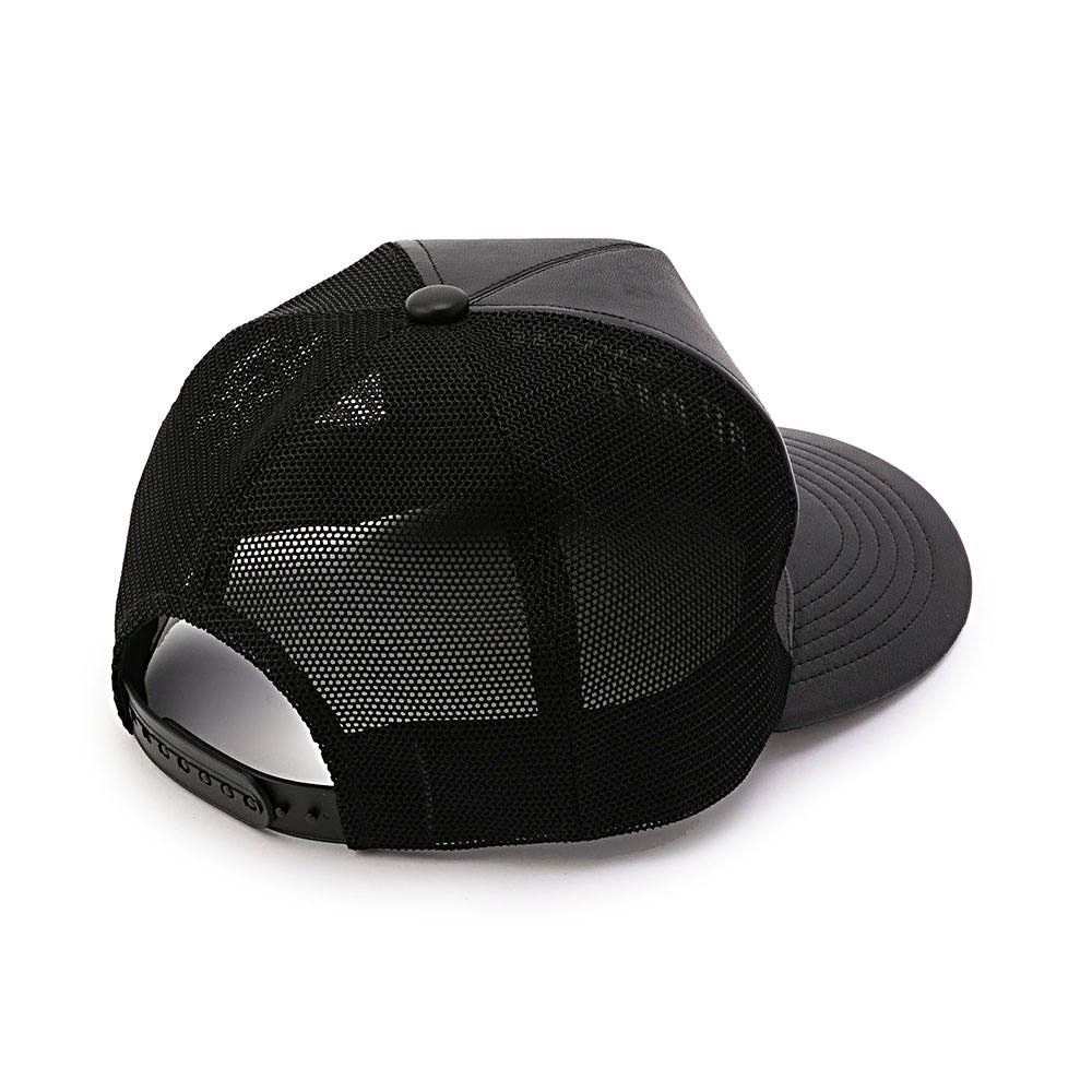 LEATHER MESH CAP (BK/WH)