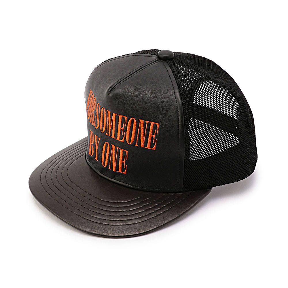 forsomeone ハット FORSOMEONE - LEATHER MESH CAP (BK/WH) | chord online store