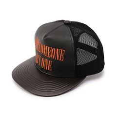 LEATHER MESH CAP (BK/OR)