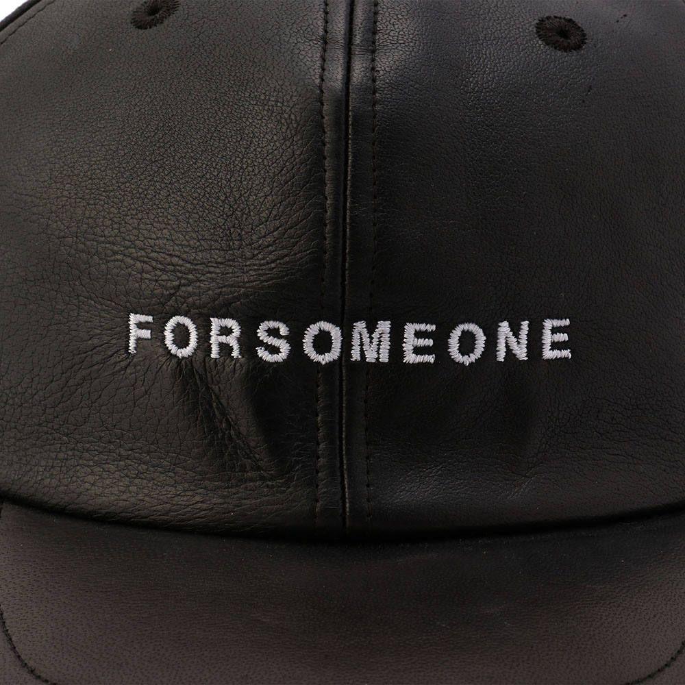 LOGO LEATHER CAP (BLACK)