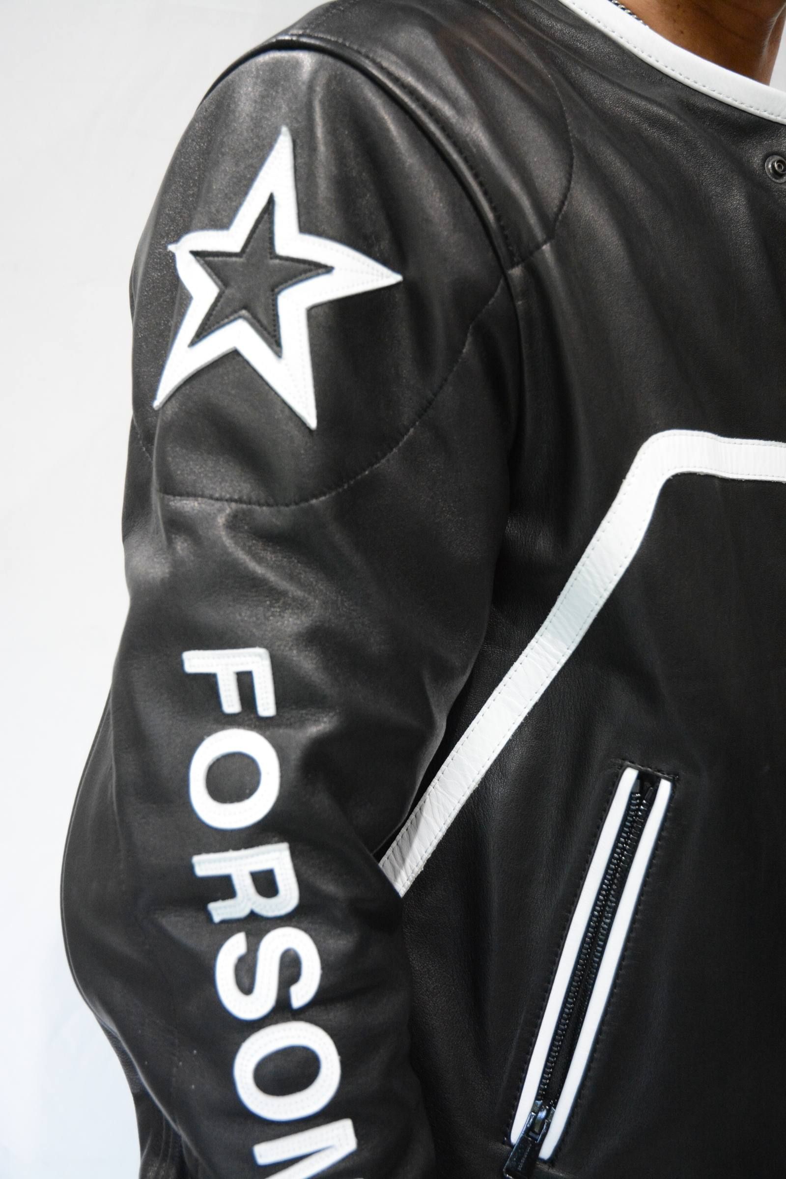 FORSOMEONE - RACING RIDERS JACKET (BK/WH) | chord online store