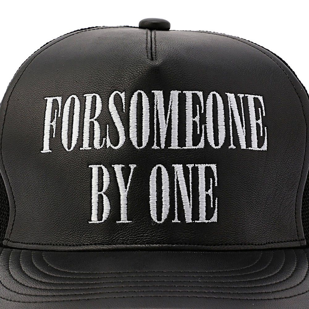 LEATHER MESH CAP (BK/WH)
