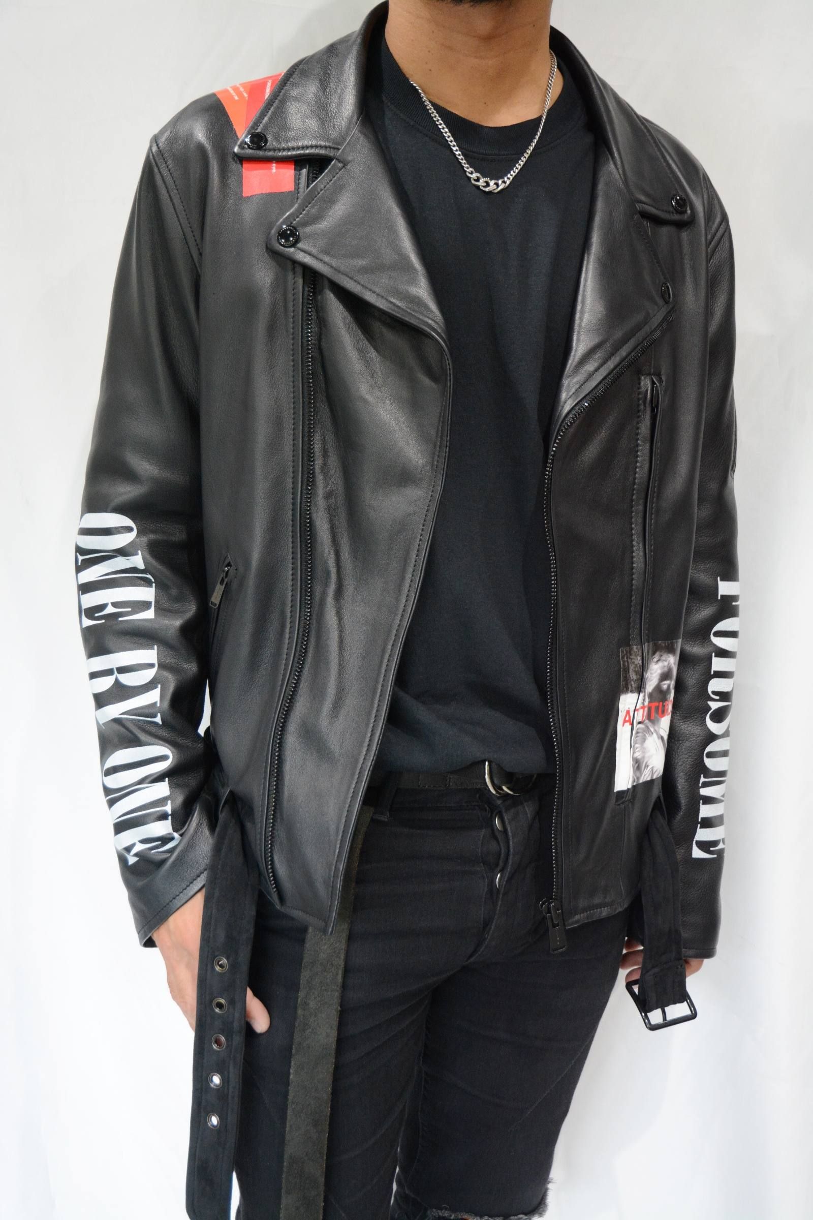 FORSOMEONE - W RIDERS JACKET CUSTOM (BLACK) | chord online store