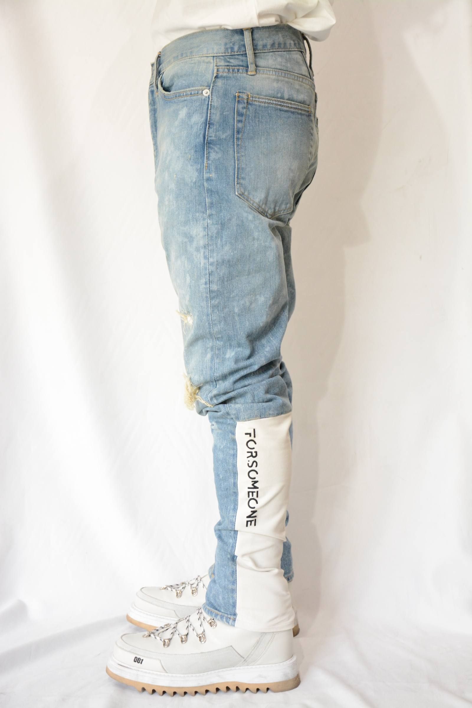 FORSOMEONE - LEFTY DENIM CLASH DENIM PANTS (INDIGO) | chord online ...