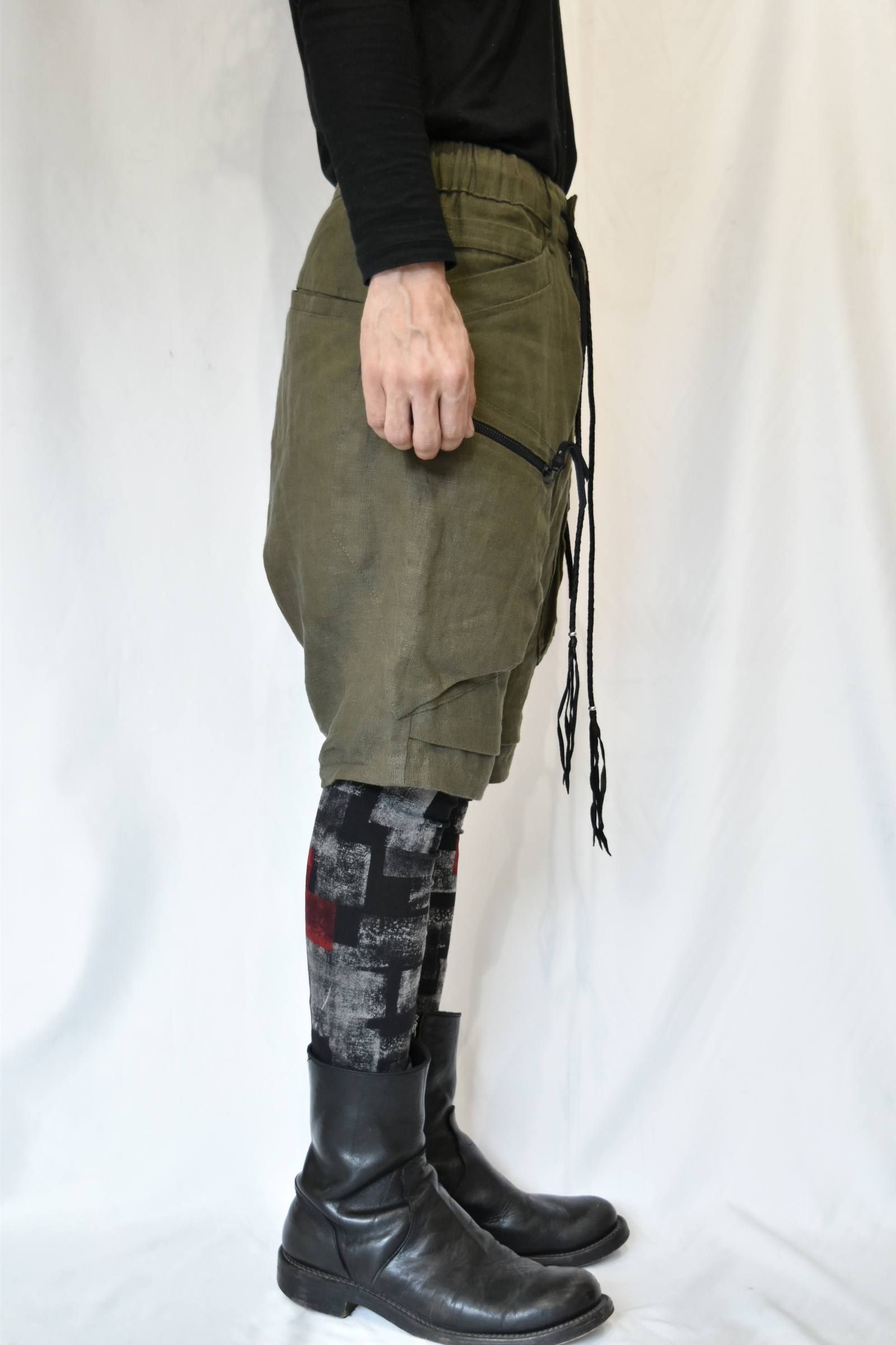 Linen Cargo Shorts (Khaki)