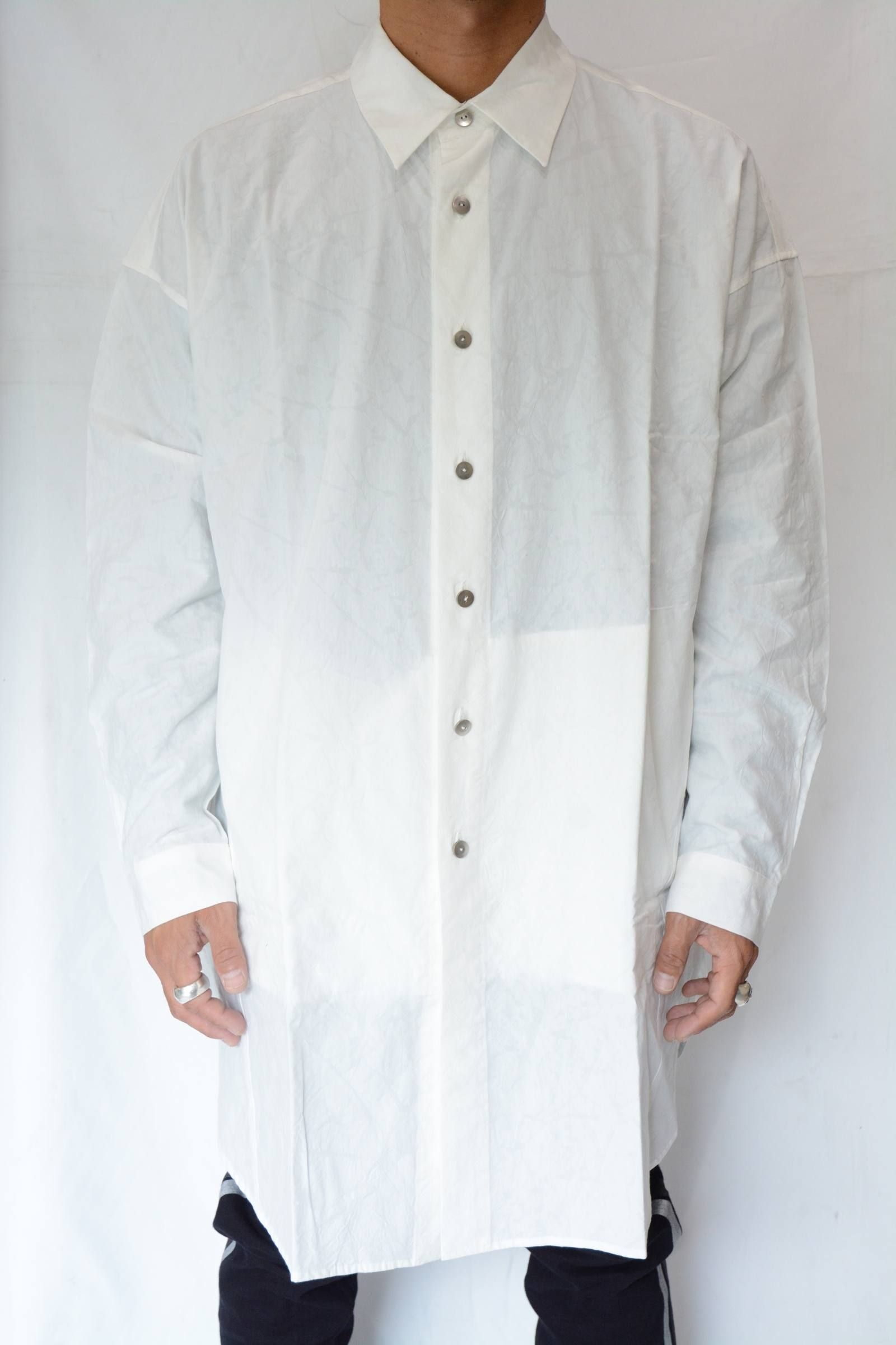 塩縮加工 ロングシャツ