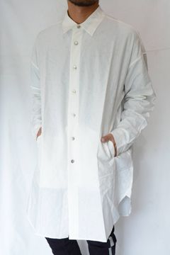 塩縮加工 ロングシャツ
