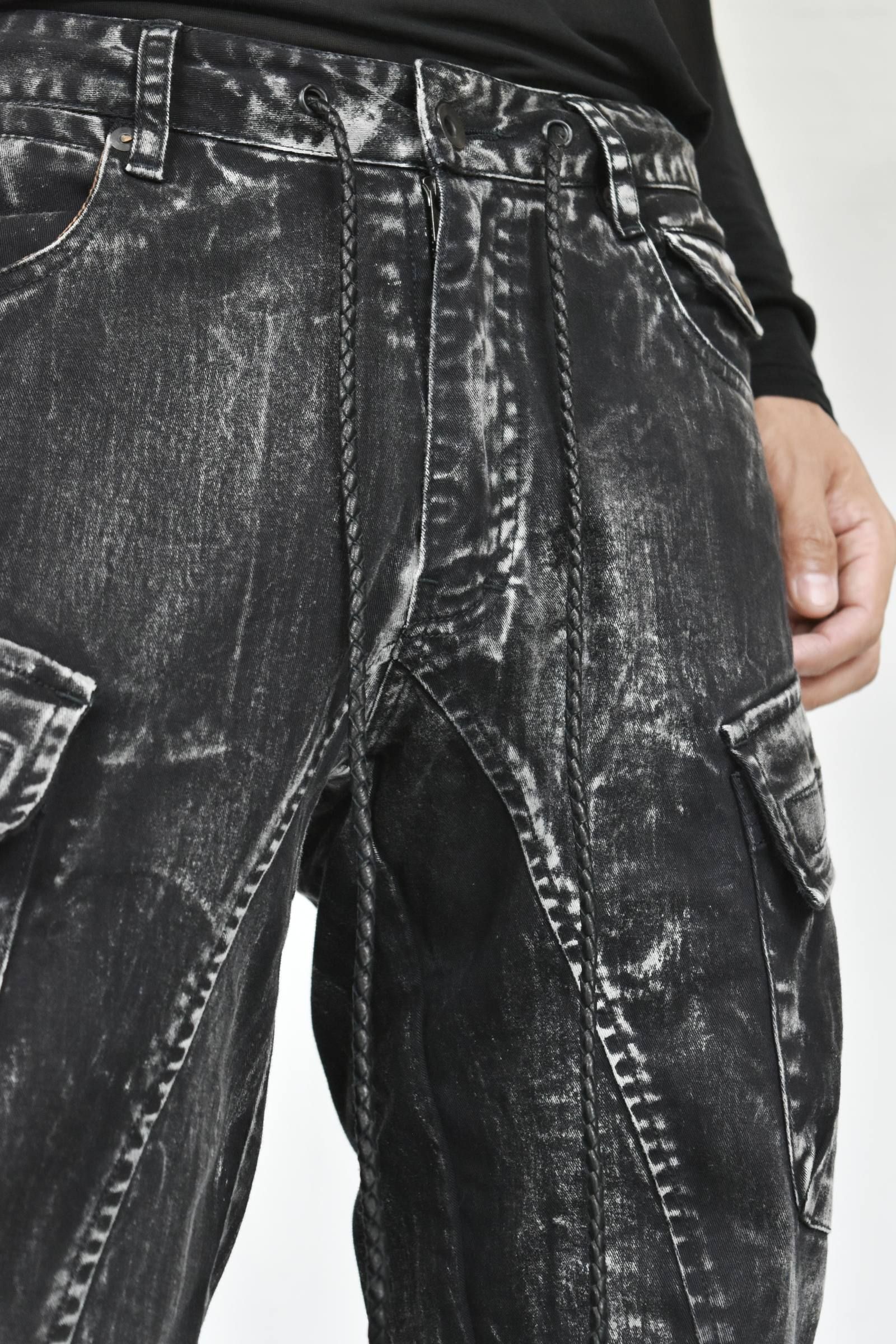 KMRii - Discharged Double Flap Pants (Black) | chord online store