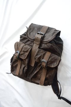ダブルショルダー フルタンニン製品染め バックパック
