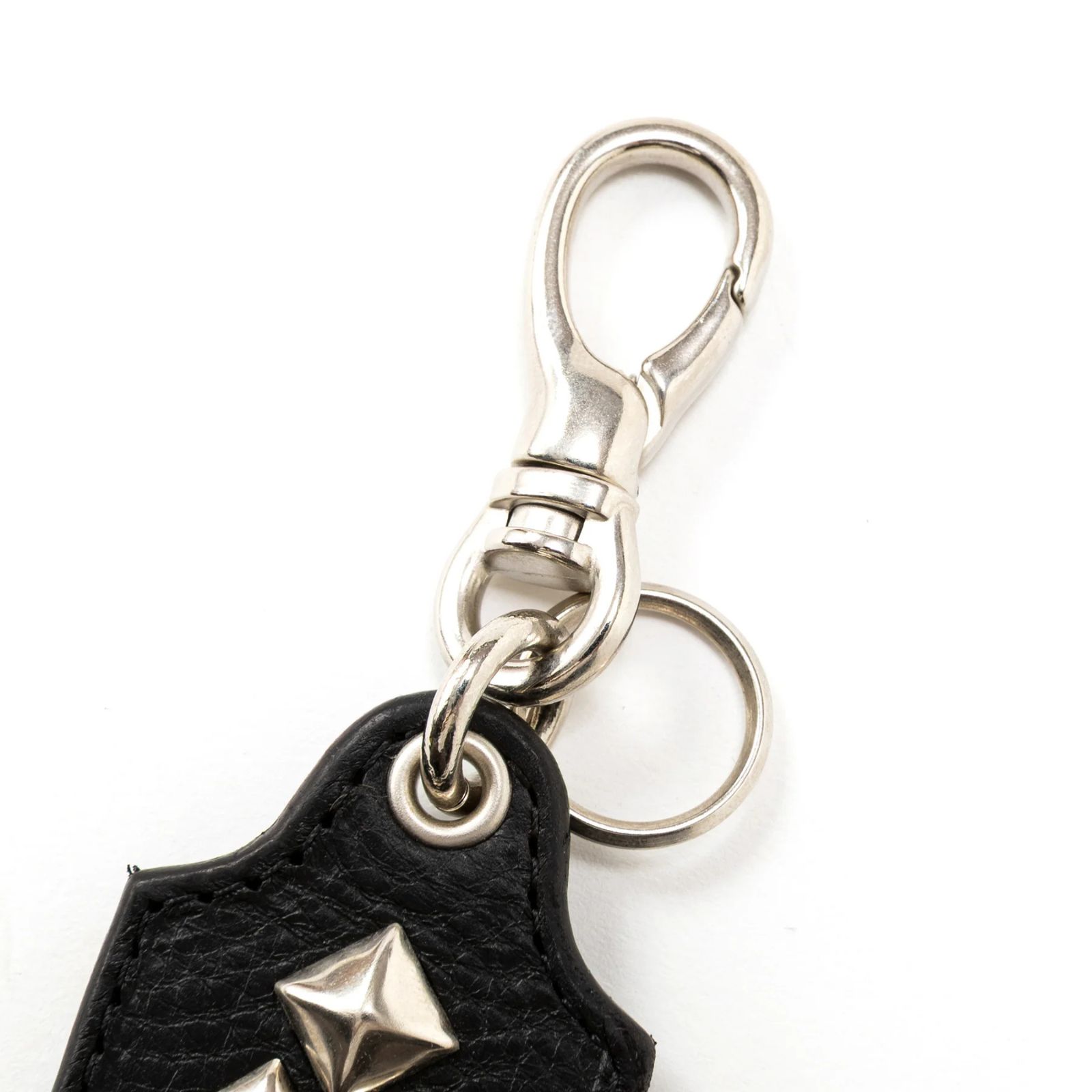 STUDS LEATHER KEY RING ＜TYPE A＞ (BLACK)｜キーリング・キーホルダー｜CL-26SS005LE