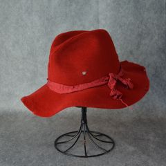 DAMAGE PROCESSED FUR HAT (RED) / ラビットファー帽体のソフトハット （レッド）