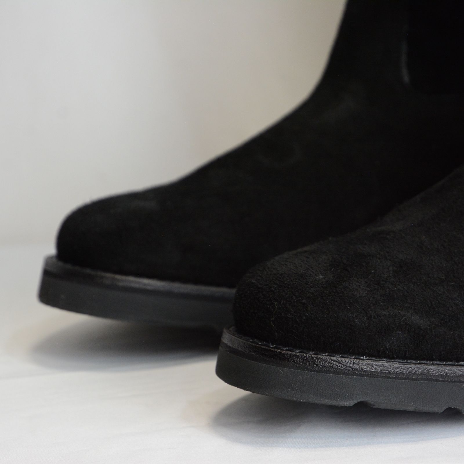 MINEDENIM - Suede Leather Back Zip Boots （BLACK