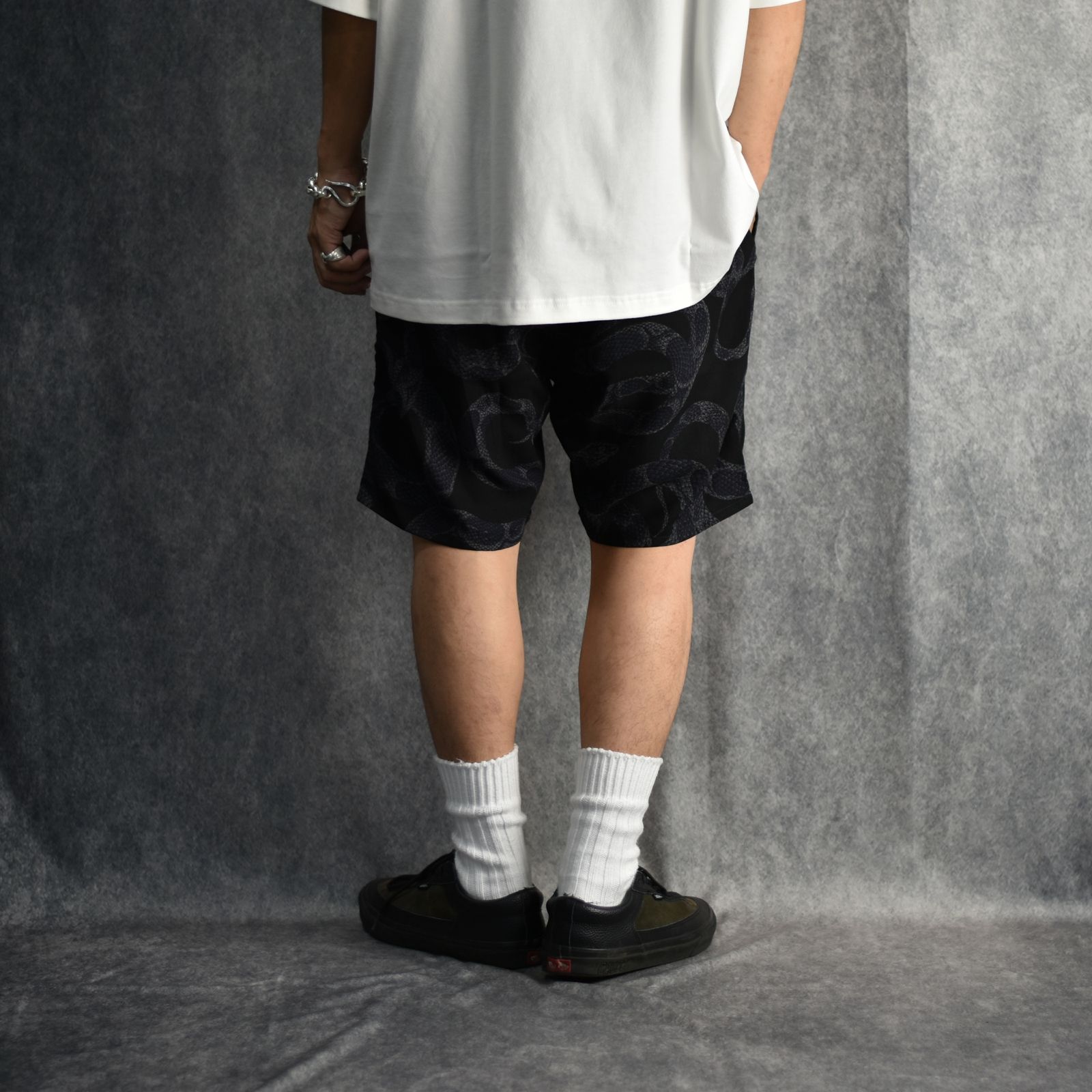 CALEE - R/P ALLOVER SNAKE PATTERN EASY SHORTS ＜LIMITED