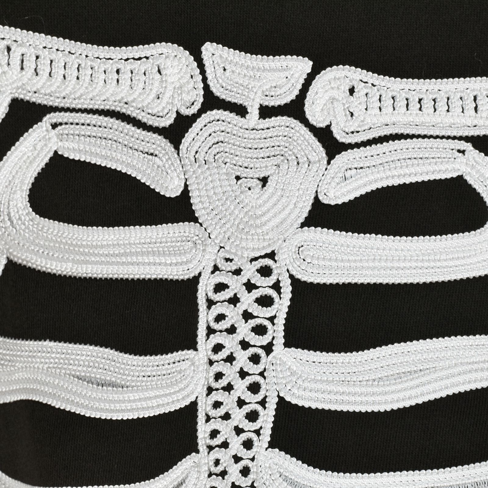 CORD EMBROIDERED CREW NECK SWEATER 'BONES (BK) / コード刺繍 クルーネック スウェット トレーナー