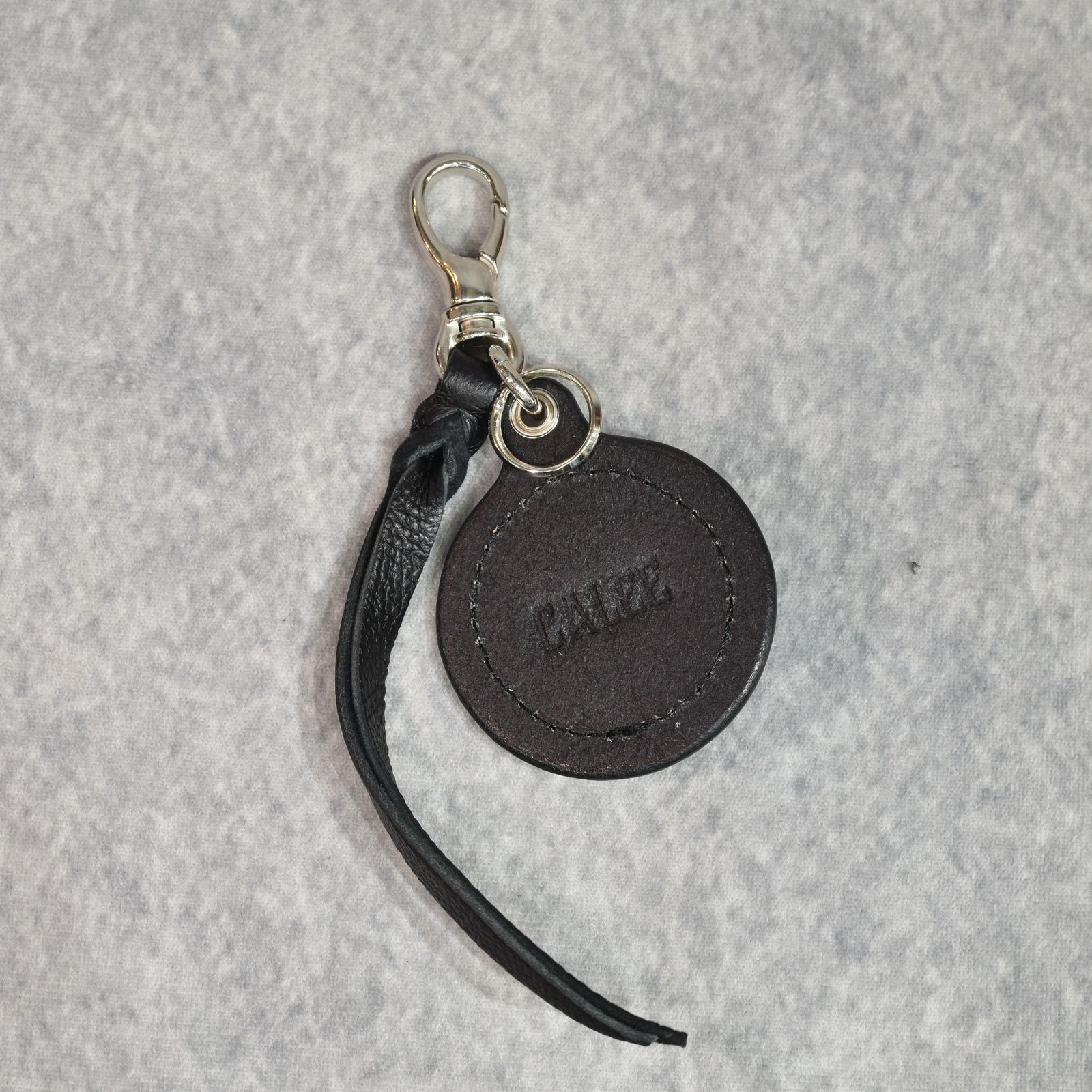 COLOR STONE STUDS LEATHER KEY RING (BLACK)｜カラーストーン スタッズレザー キーリング キーホルダー｜CL-26SS019LE