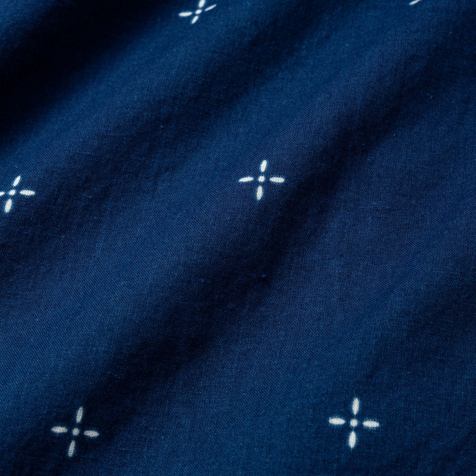CROSS PATTERN BANDANA CLOTH SH (INDIGO BLUE)｜クロス柄 バンダナ クロス 長袖シャツ｜CL-26AWCRS002