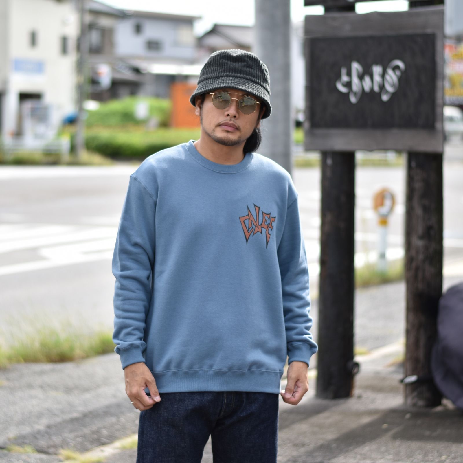 SNAKE BOLT CREW NECK SWEAT (BLUE) / クルーネック スウェット
