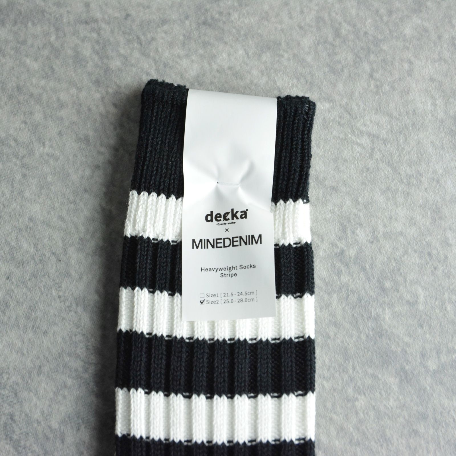 decka* MINEDENIM Border Rib SOX （WPT） /  ボーダーリブソックス （ホワイト）