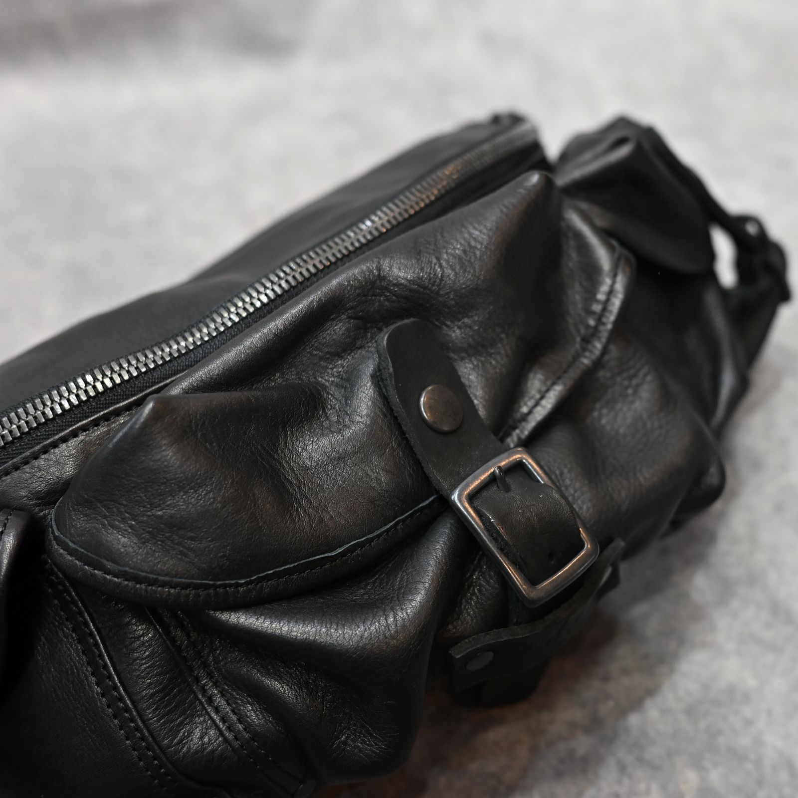 JPNショルダー + ステアレザー BAG （BLACK） / スリーピン ミリタリーバッグ （ブラック） HL-I056-777-1