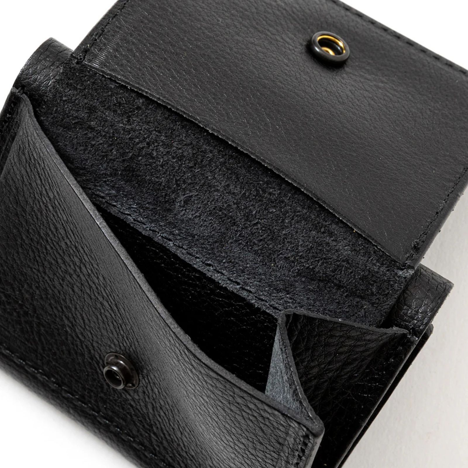 PLANE LEATHER MULTI WALLET ＜STUDS CHARM＞ (BLACK)｜プレーンレザー マルチウォレット ＜スタッズチャーム＞｜CL-25SS029LE