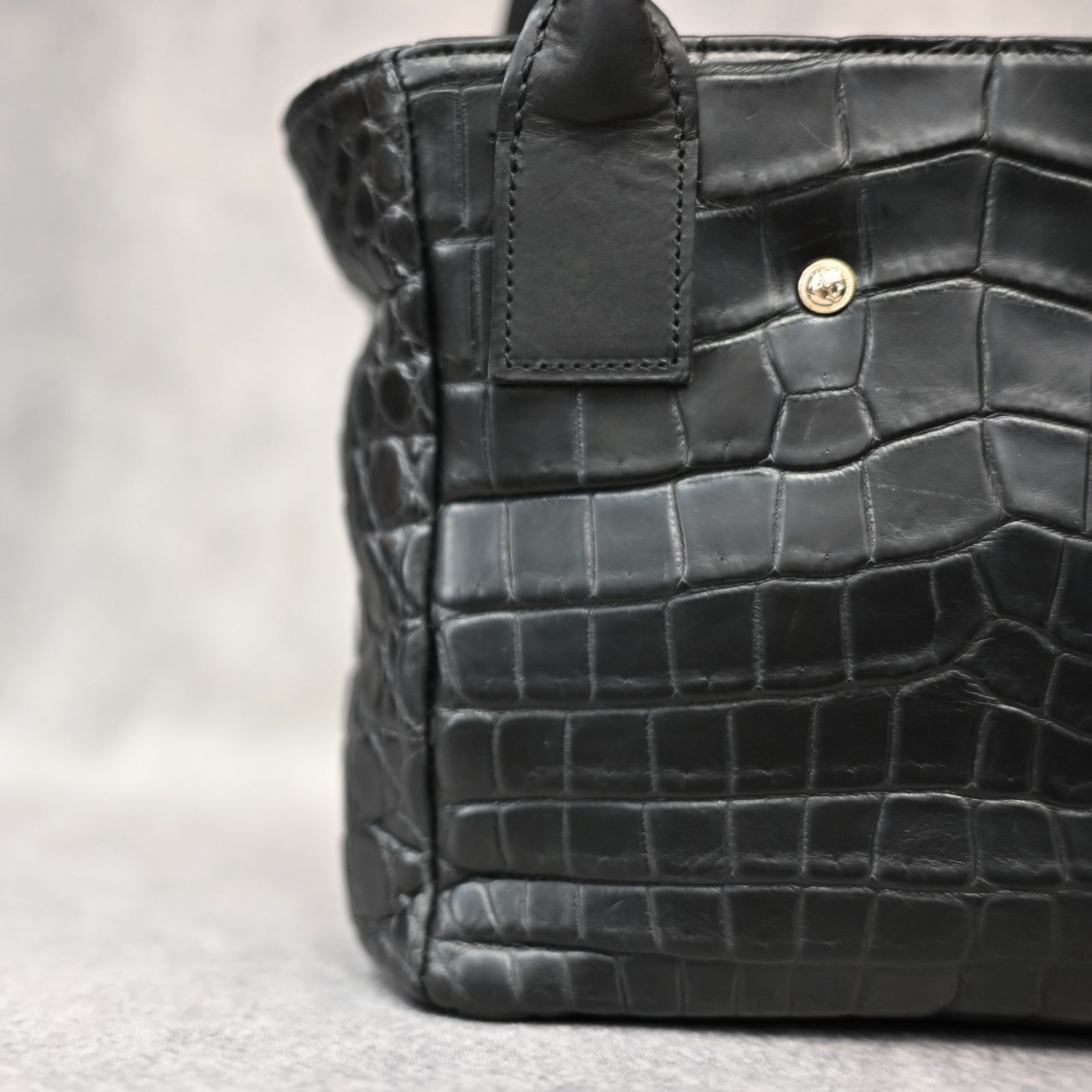 The Line クロコダイル ミニ トートバッグ （BLK / ブラック） T-278