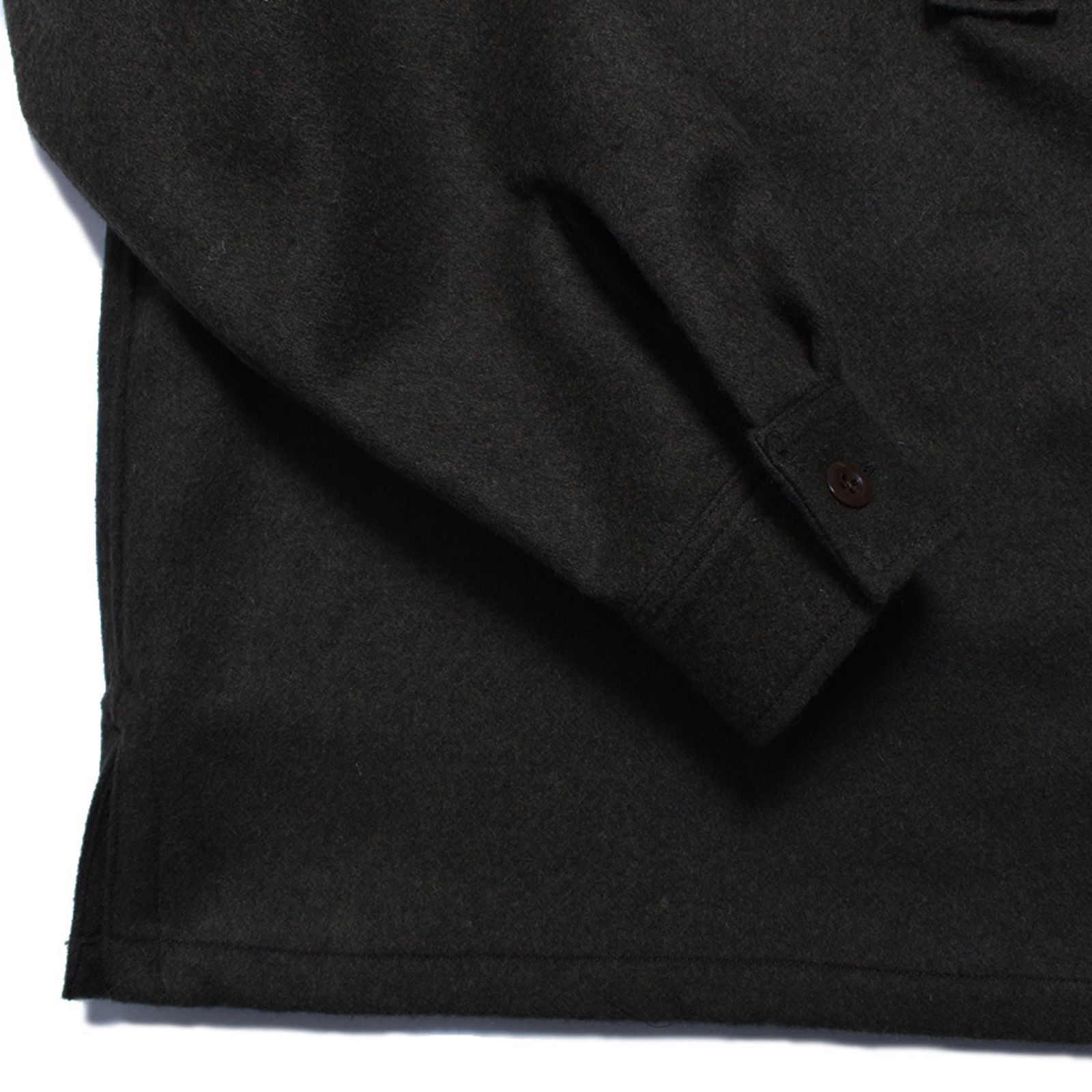 Wool Light Melton Pullover SH （KHA） / ウールメルトン プルオーバーシャツ （カーキ）｜2509-5003