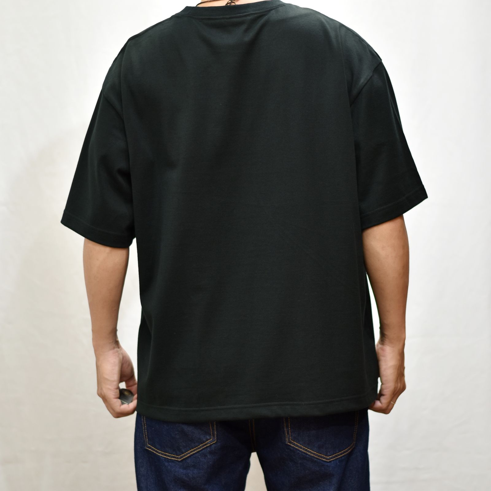 CALEE - DROP SHOULDER LOGO EMBROIDERY T‐SHIRT LIMITED (BLACK