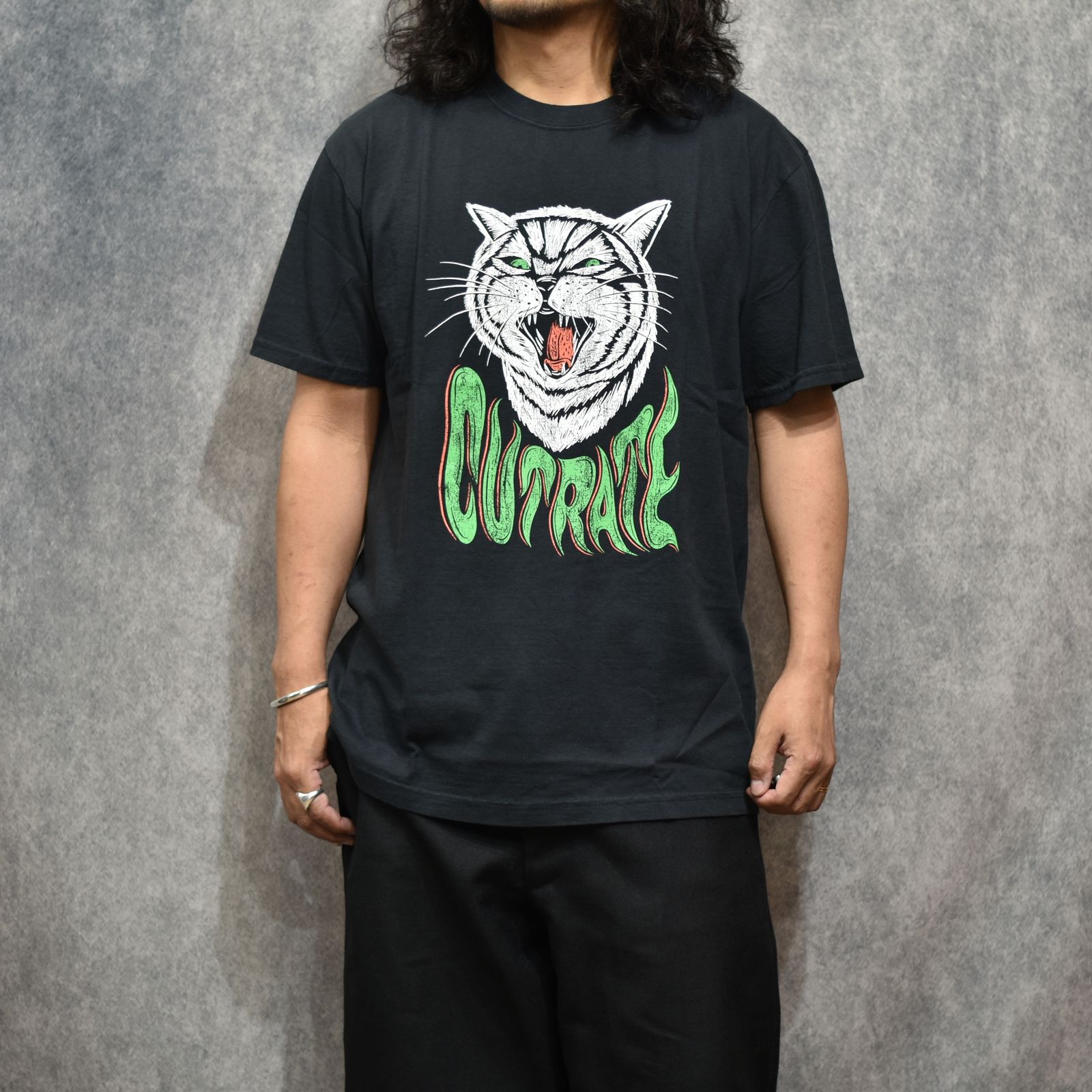 CAT TEE TEE (BLACK)｜キャット プリントTシャツ｜CR-26SS013